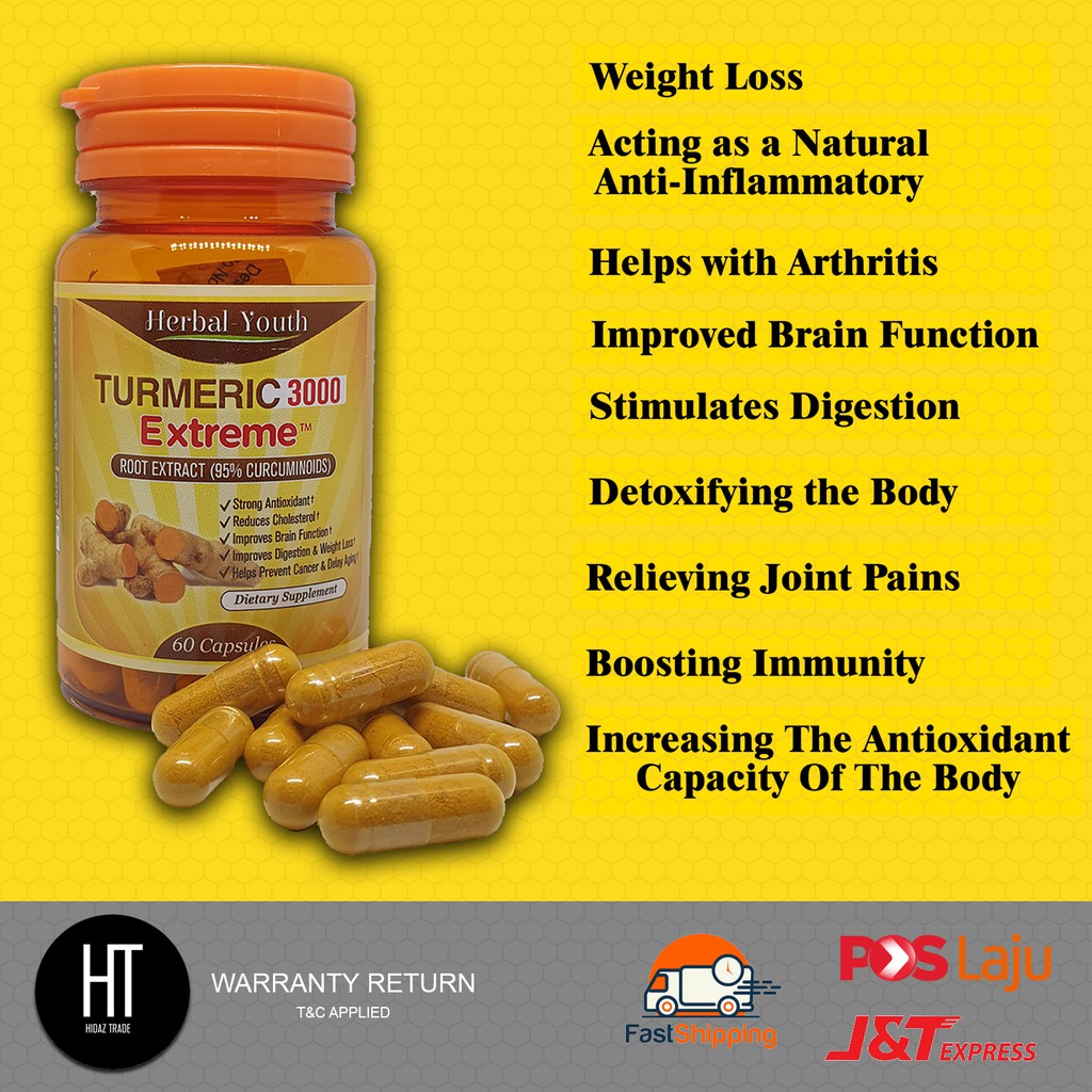 ORIGINAL Turmeric 3000 Extreme Kunyit Root Extract 95 Curcumin