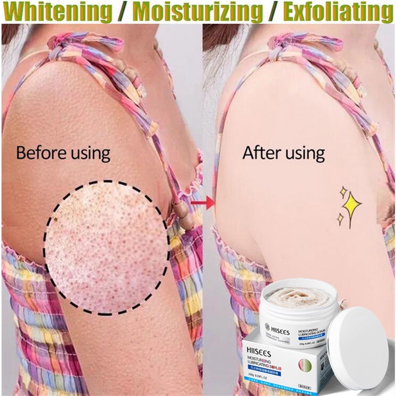 HIISEES Body Scrub Shiny Whitening Body Exfoliating Scrub bath scrub