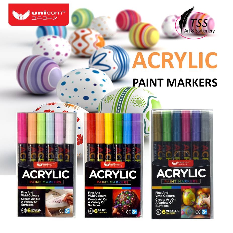 Unicorn Acrylic Paint Marker Set | Pen Akrilik Penanda | Acrylic Colour ...