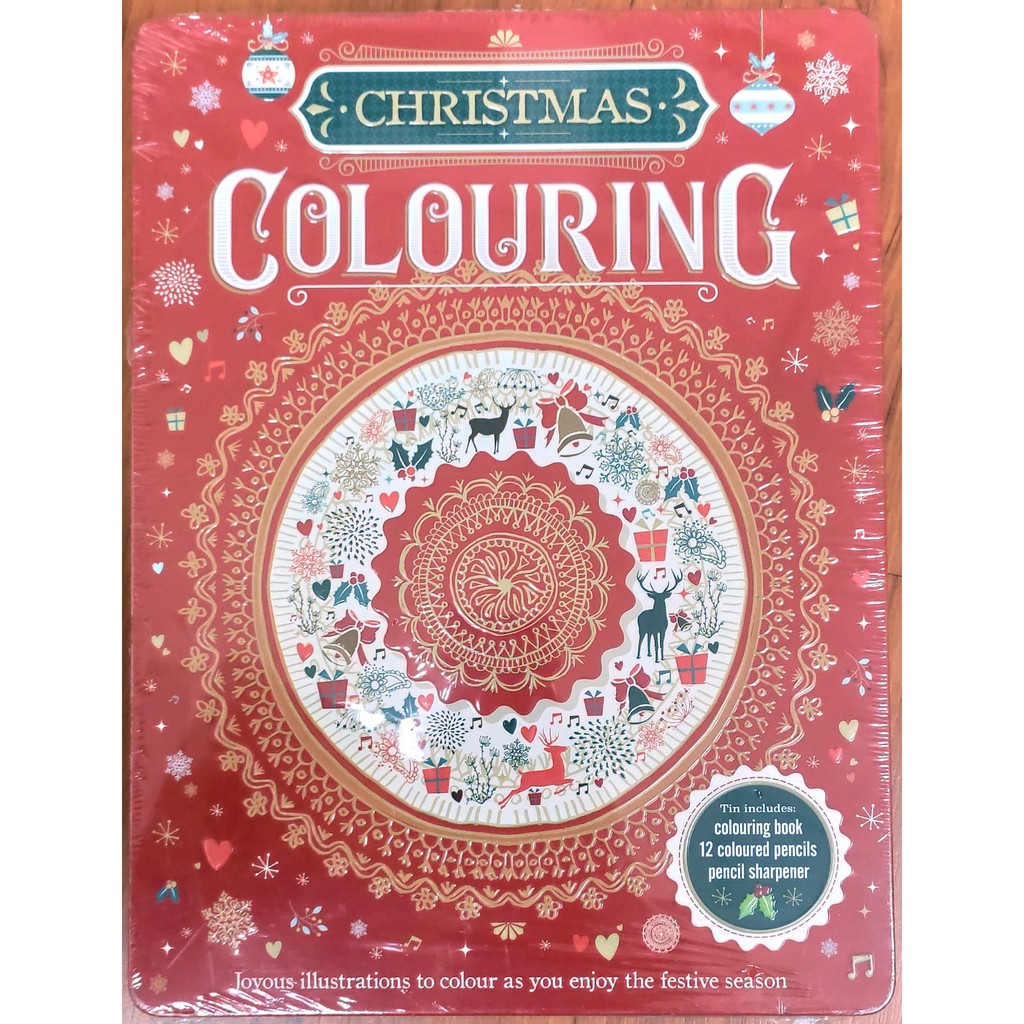 Christmas Colouring Book Colouring Tin Shopee Malaysia
