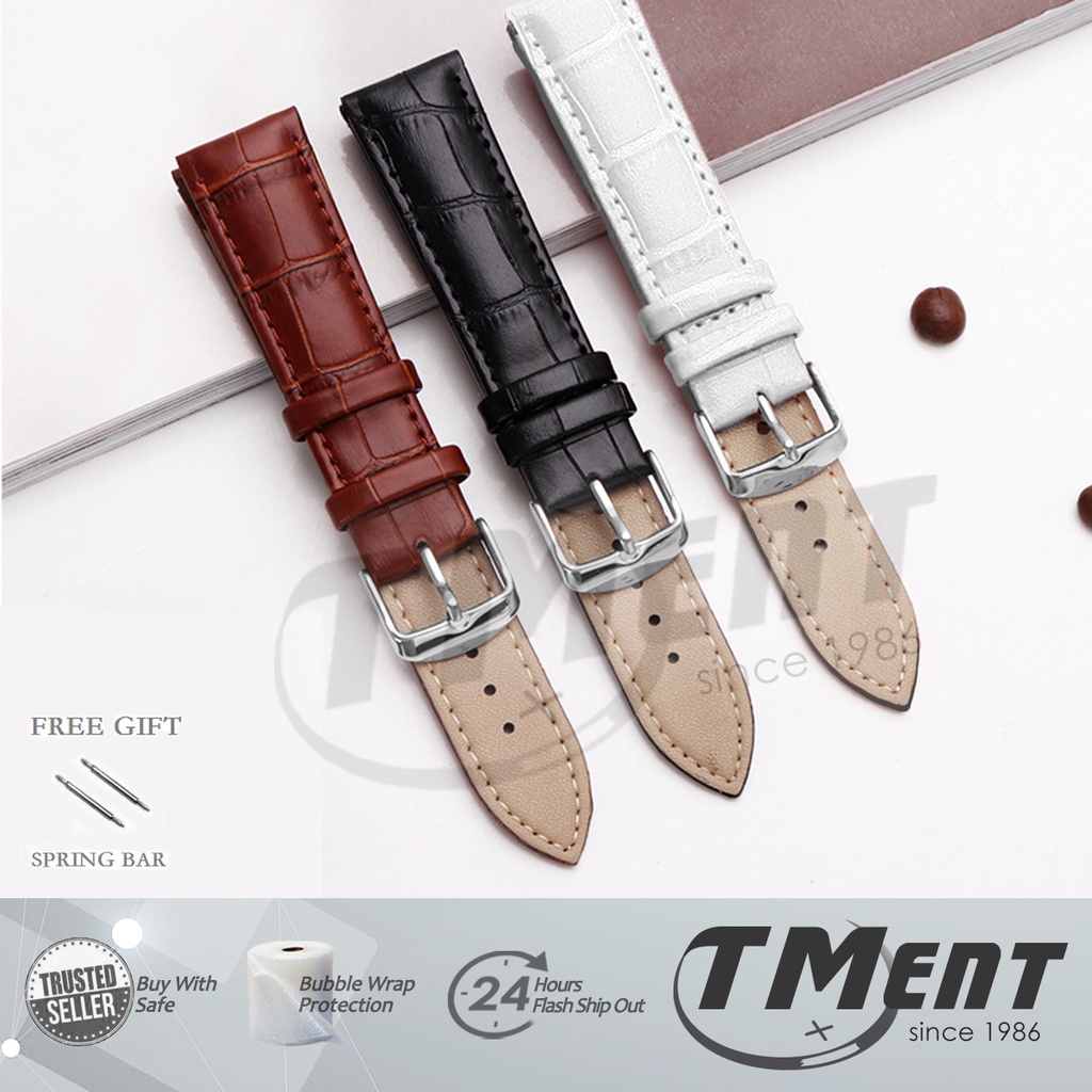 Genuine Watch Leather Black / Brown / White Anti Allergic Watch Strap