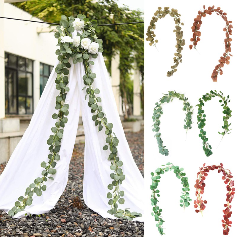 Wedding Garland Rattan Artificial Eucalyptus Vivid Centerpieces Home Party Decor 