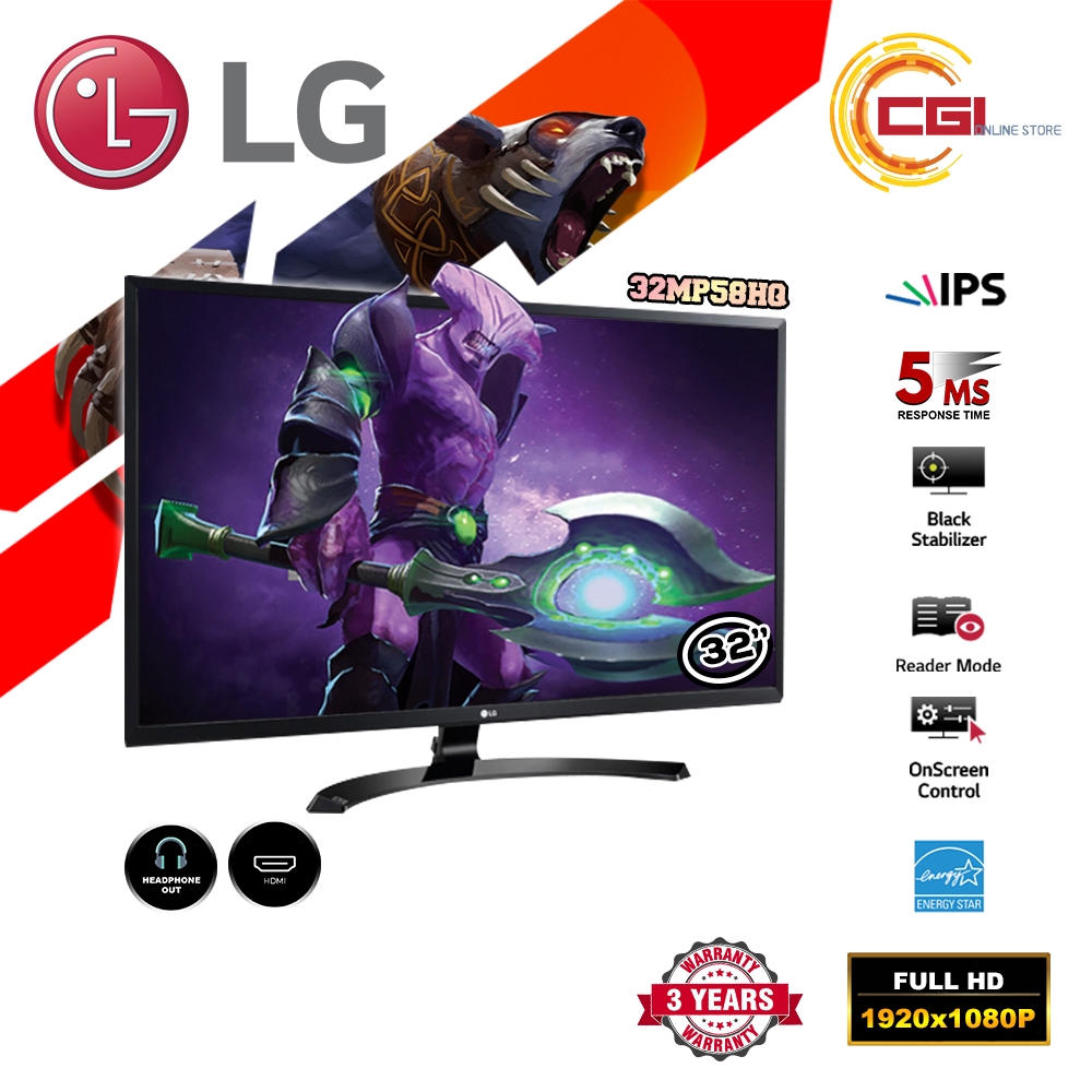 LG 32" 32MP58HQ FULL HD IPS LED Monitor | Shopee Malaysia