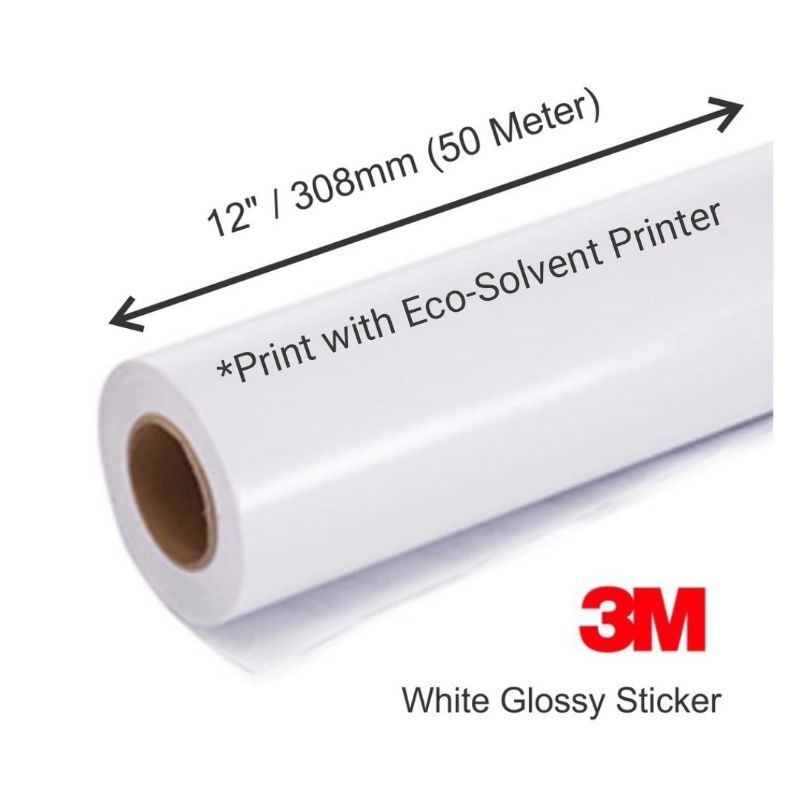 3M Printable PVC Sticker Glossy White Sticker For Eco Solvent Printer 