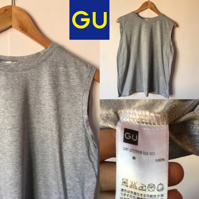 Gu Gray Sleeveless Shirt..