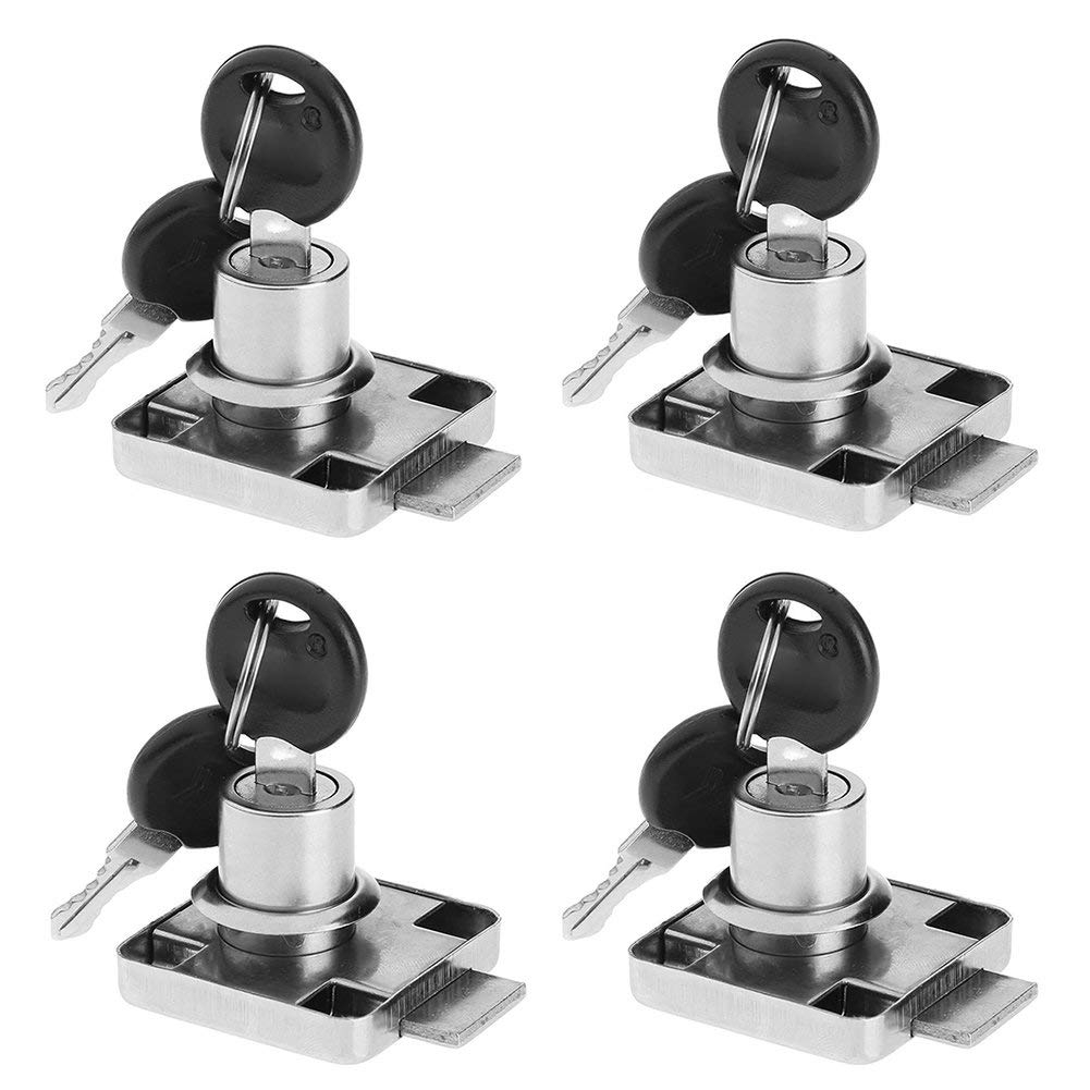 Office Dresser Drawer Locker Kitchen Cupboard Kids Proof Lock Silver 32mm