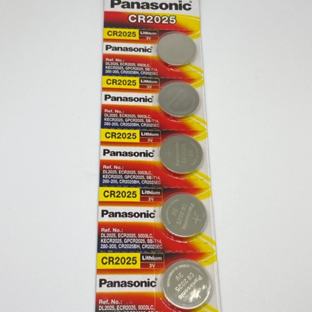 ( pack of 5 pcs) Panasonic CR2025 Lithium 3V battery ( new stock