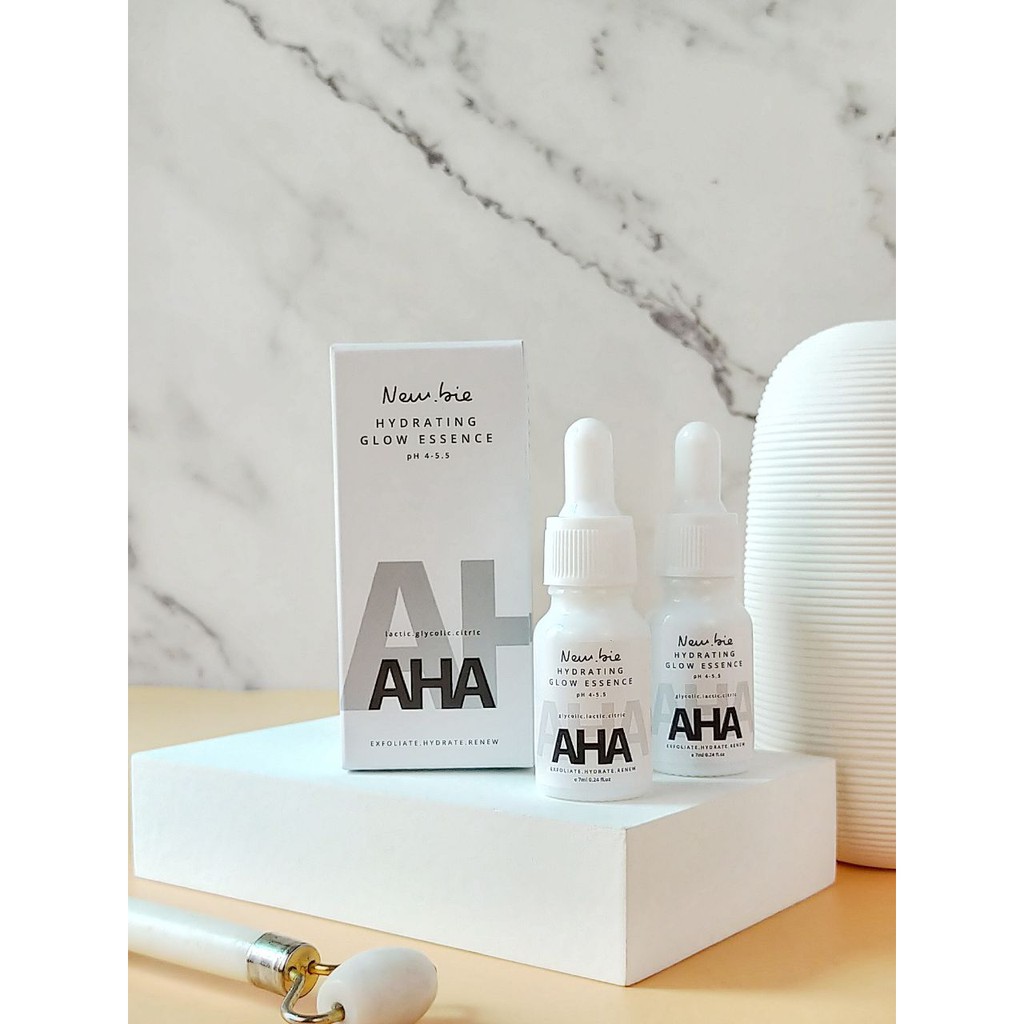 newbie hge hydrating glow essence chemical exfoliator AHA lactic glycolic scar pigmentation