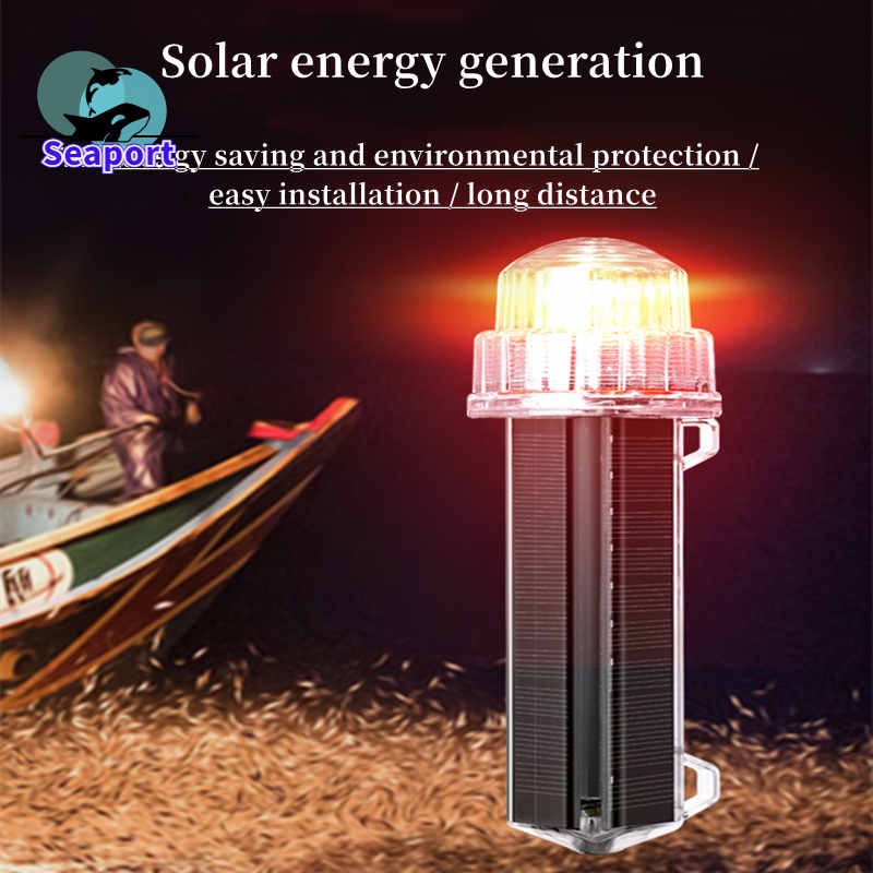 Solar Net Mark Light, Waterproof Anchor Buoy Signal Light Flash Torpedo Warning Light Marine Navigation Light