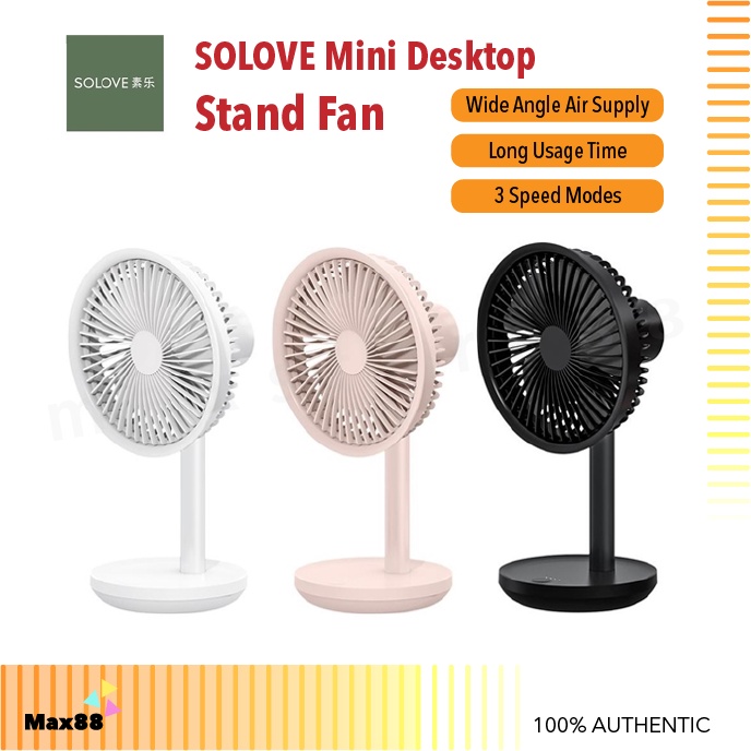 SOLOVE Mini Desktop Stand Fan F5 Builtin Battery 4000mah Shopee Malaysia
