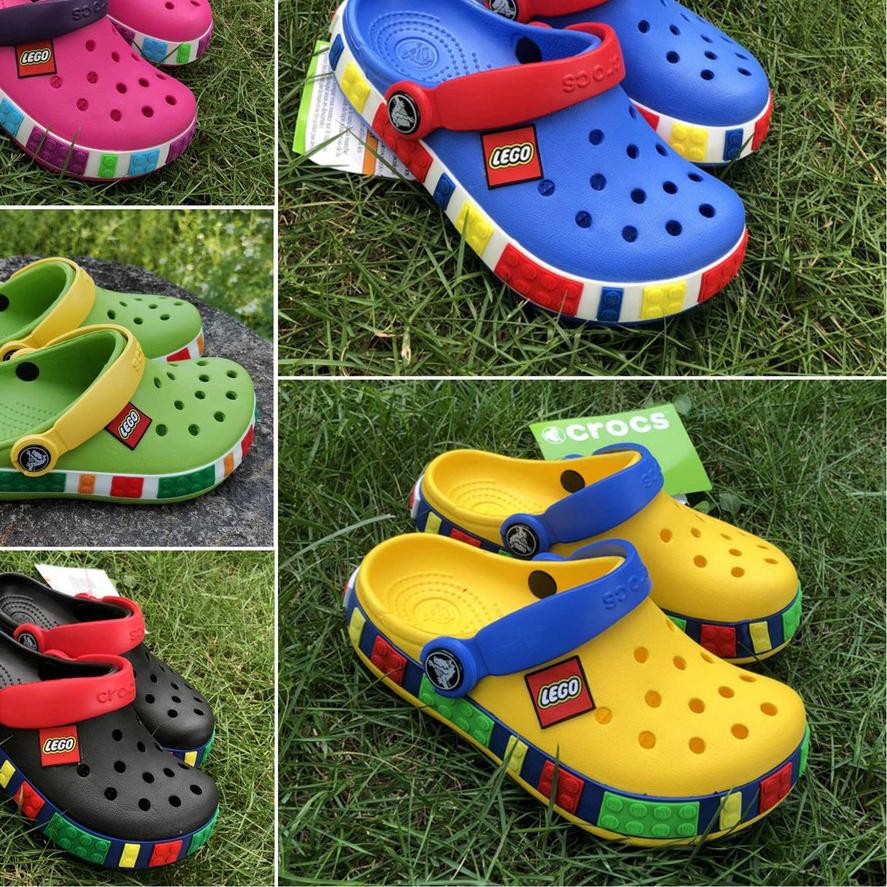 Crocs Children Lego Kids And Junior Crocs Soft Rubber Sandals Waterproof  Soft Sandals | Shopee Malaysia