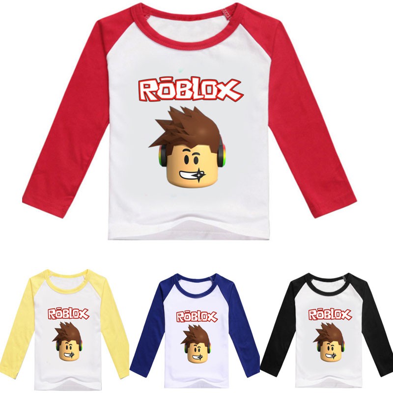 Roblox Children S Korean Fashion Kids T Shirt Boys Long Sleeve T Shirt Tops Clothing Shopee Malaysia - contrast raglan shirt roblox