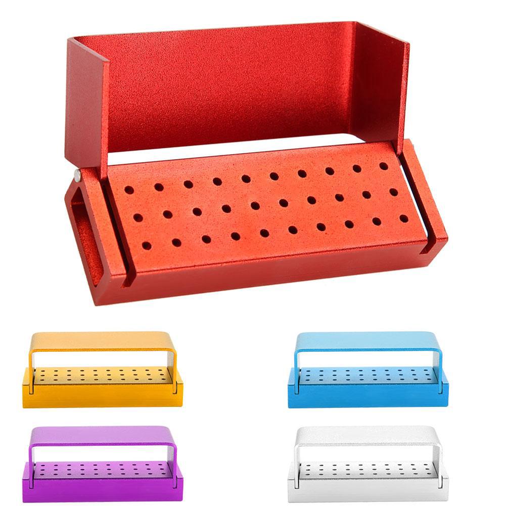 30 Holes Aluminium Dental Bur Box FG Burrs Holder Block Case
