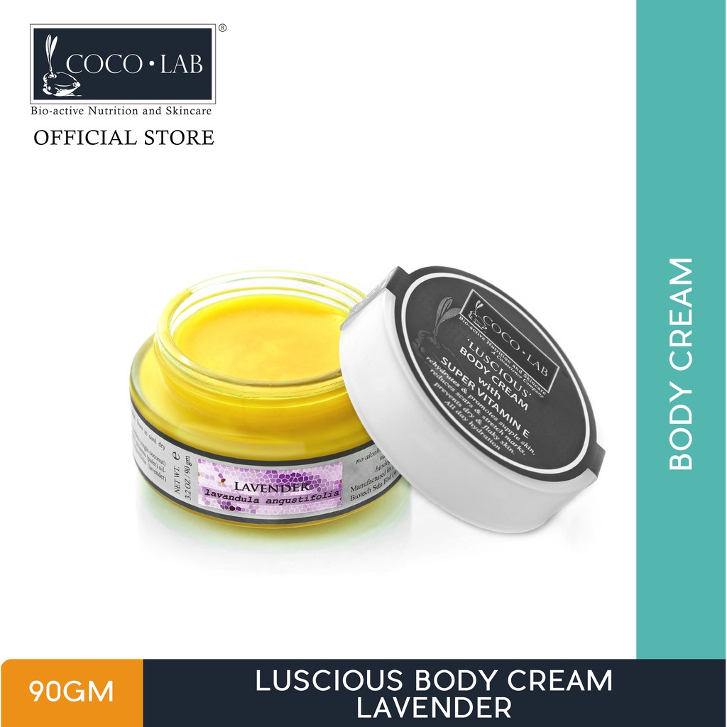 COCOLAB Luscious Body Cream - Lavender [For Dry, Flaky, Eczema-prone Skin - Ultra Rich & Moisturizing]
