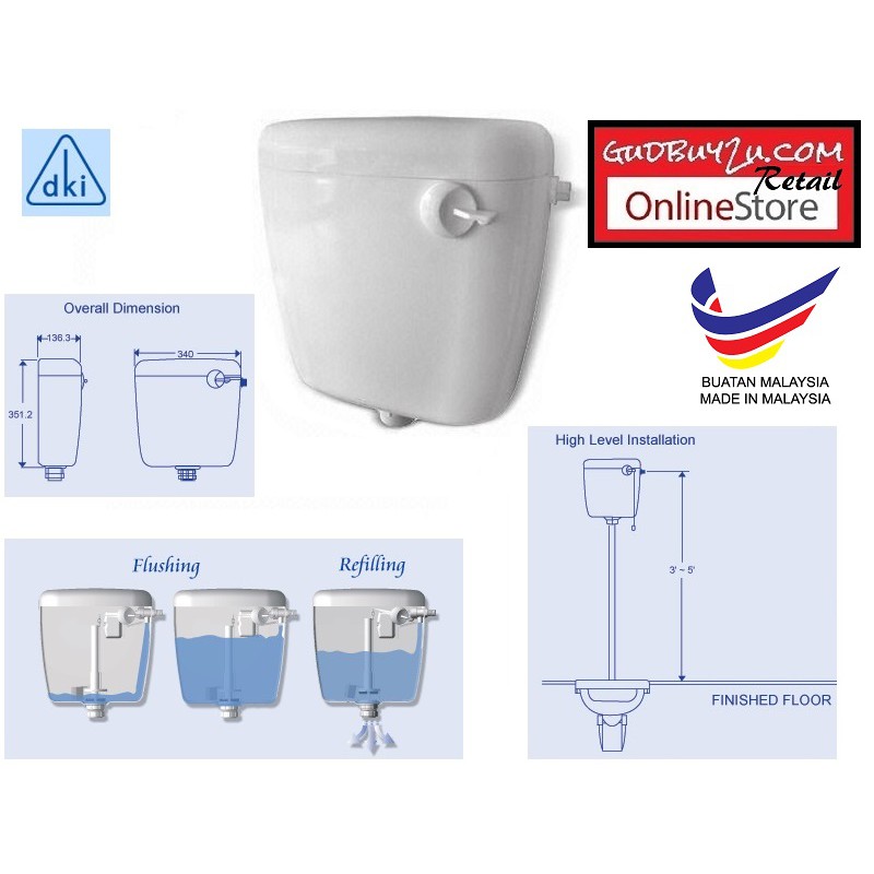 Original DKI Plastic Water Cistern High Level Tangki Air ...