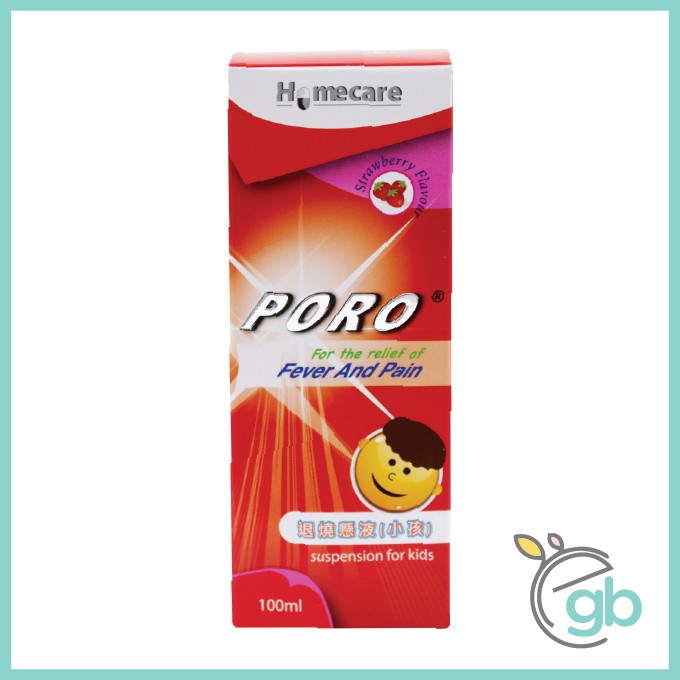 Poro ® Suspension for Kids to Relief Fever & Pain 250mg/5mL (2 Flavour Available)