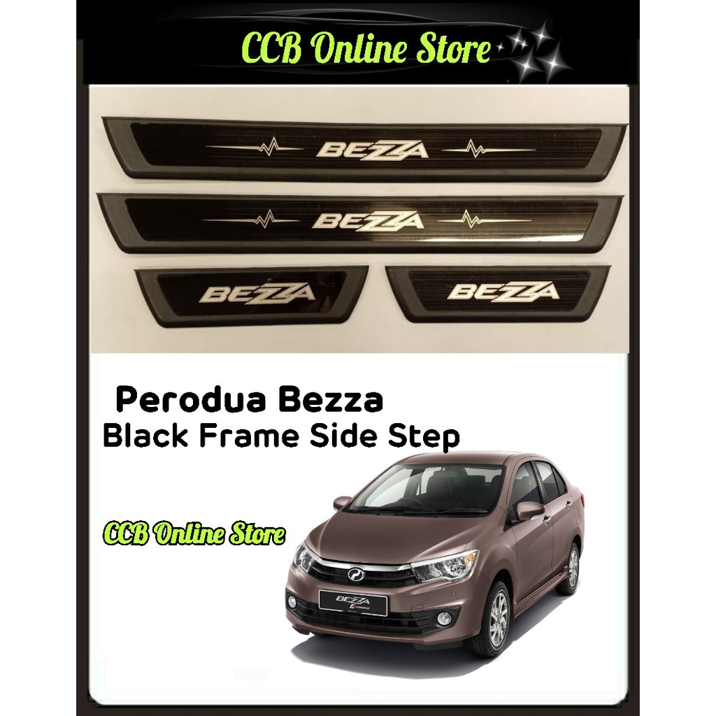 Steel Plate/Door Side Step for Perodua Bezza Black Frame 