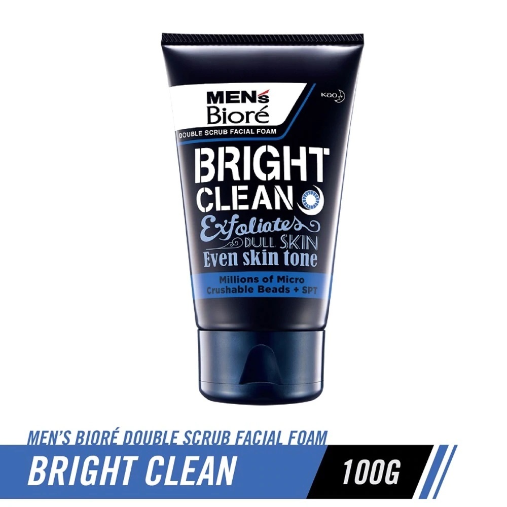 MEN'S BIORE Double Scrub Bright Clean Facial Foam 100g
