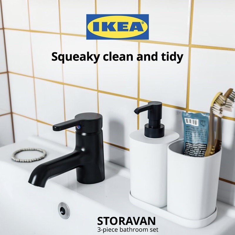[ Readystock ] Ikea STORAVAN 3piece bathroom set, white Shopee Malaysia