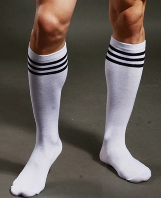 Men Gay Light Sexy Male Half Sports Socks Stripe White Black Socks ...