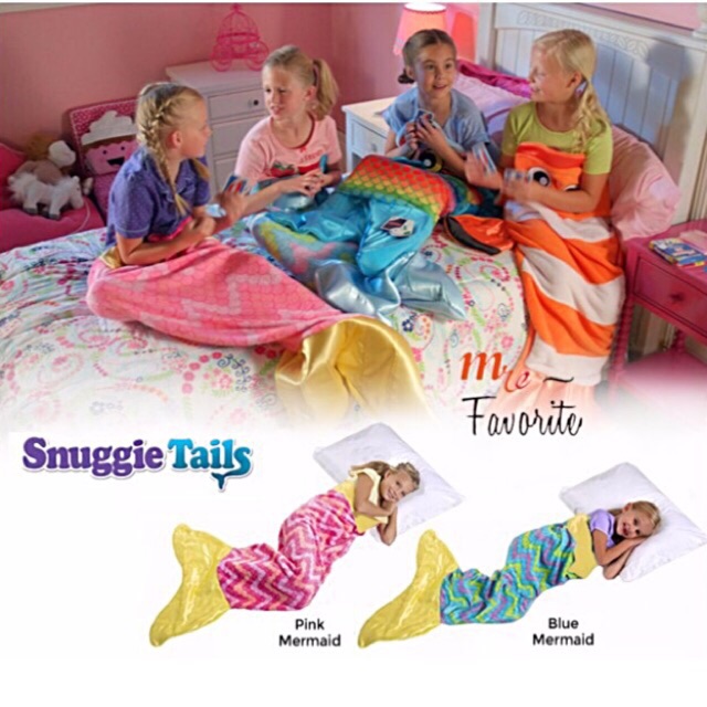 Snuggie Tails Pink Blue Mermaid Soft Cuddly Blanket Shopee Malaysia