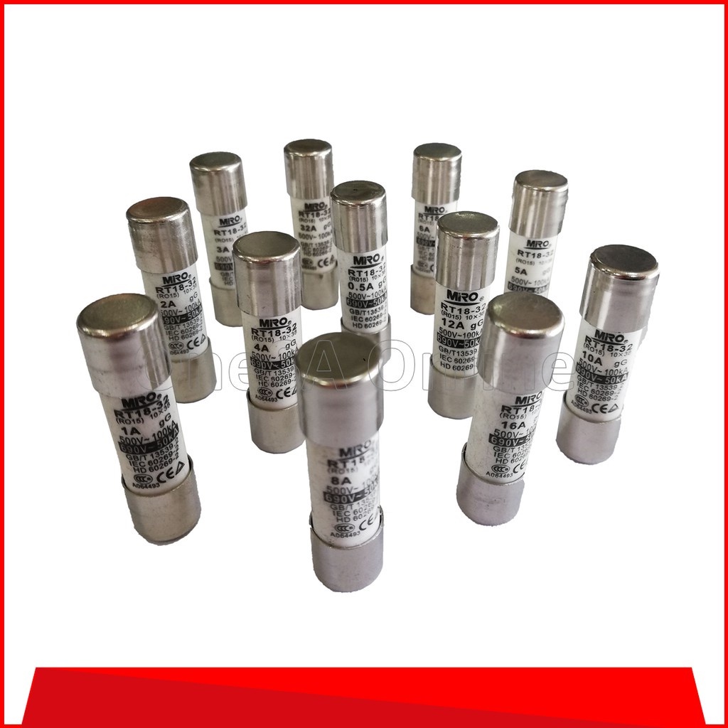 CERAMIC CARTRIDGE FUSE, 500V ~ 10MM x 38MM ~ 1A/2A/3A/4A/5A/6A/8A/10A ...