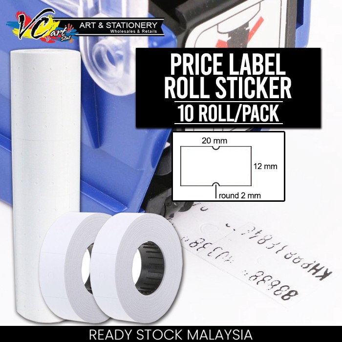 Price Label Roll Sticker 100s 10 rolls (Per Pack) Shopee Malaysia