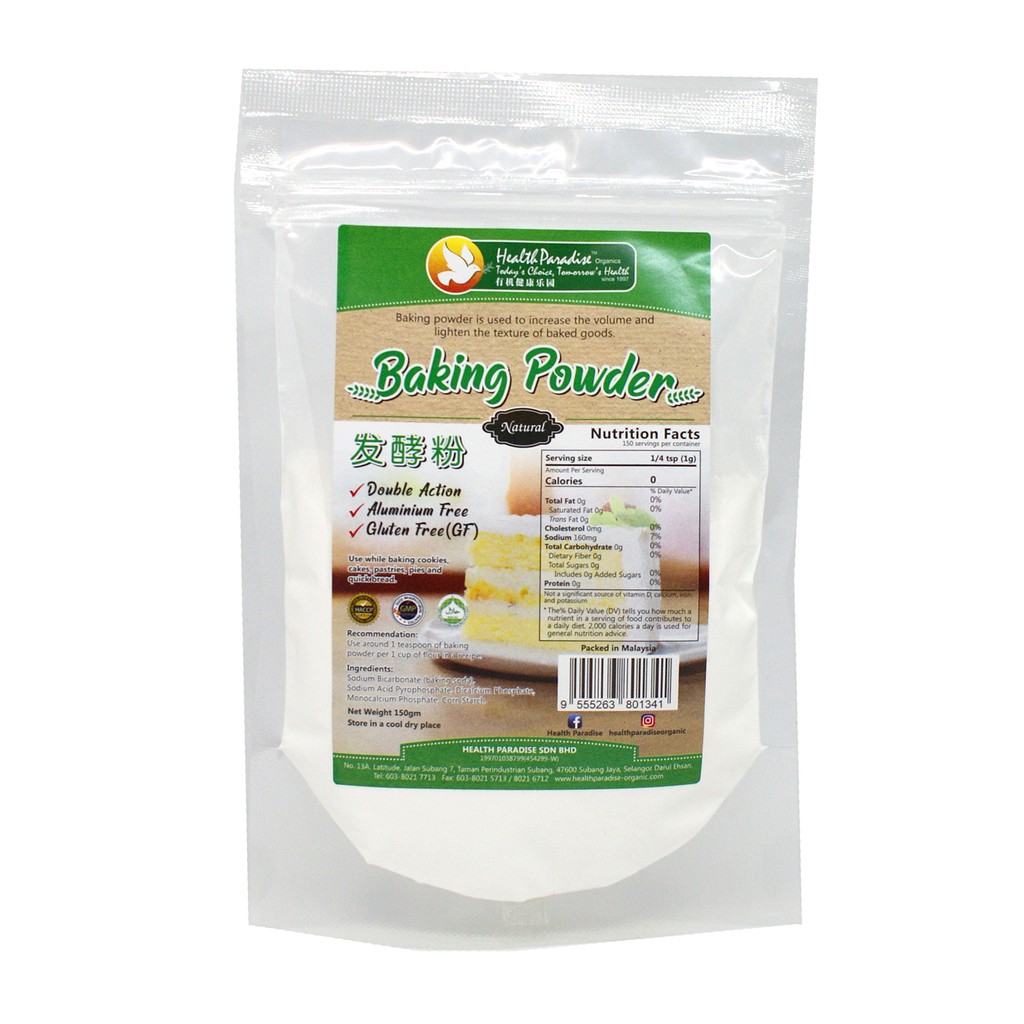 Health Paradise Natural Baking Powder 150gm Aluminum Free ...