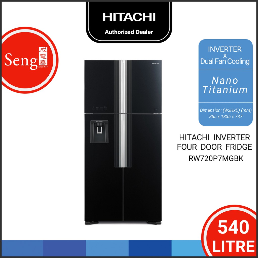 Hitachi 540L 4Door Inverter Refrigerator with Dual Fan Cooling R