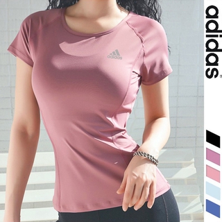 Adidas Women Yoga T Shirt Fitness Sports Slim  Mesh Sportswear Gym Tops Tshirt Quick Dry Running Workout Cool Shirts