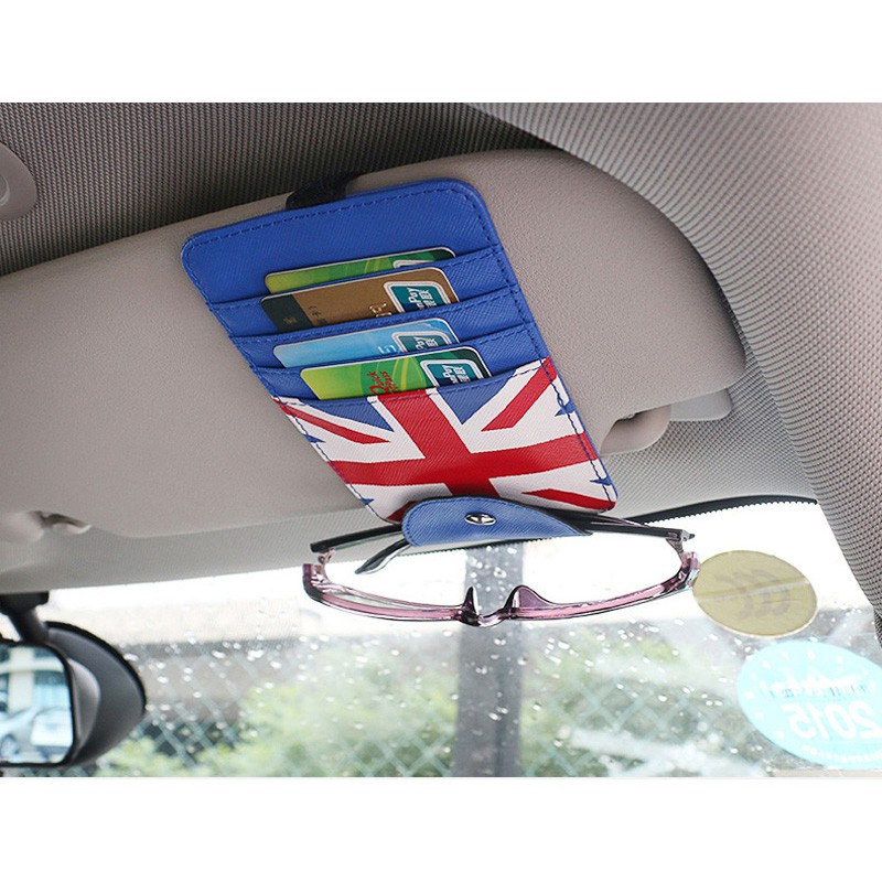 Classic Union Jack UK Flag Car Sun Shade Visor Slot Card Bag Pocket Pouch Holder Case For Mini Cooper F55 F56 R50 R52 R53 R55 R56 R60 R61 