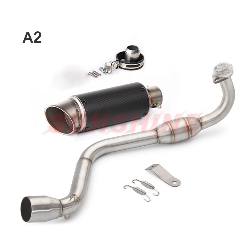 Baosity Exhaust Muffler Mid Pipe Front Link Pipe Slip On for Honda MSX125 2013-2015 