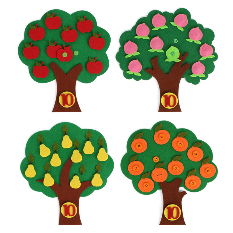 Montessori Math Toys Fruit Trees Puzzles Digital Cognitive Kindergarten Teaching Aids Diy Early Learning Toys