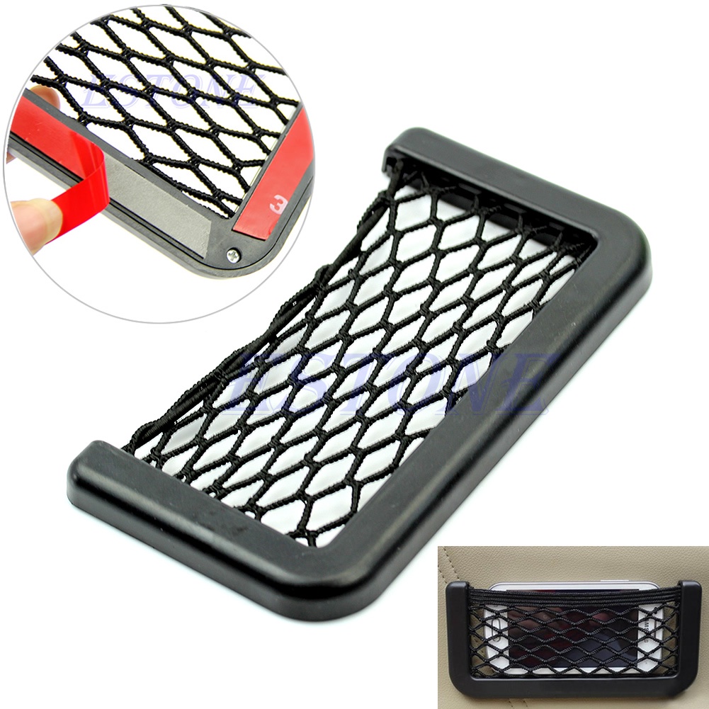 ✿ Car Auto String Mesh Resilient String Bag Storage Pouch Phone Gadget Cigarette