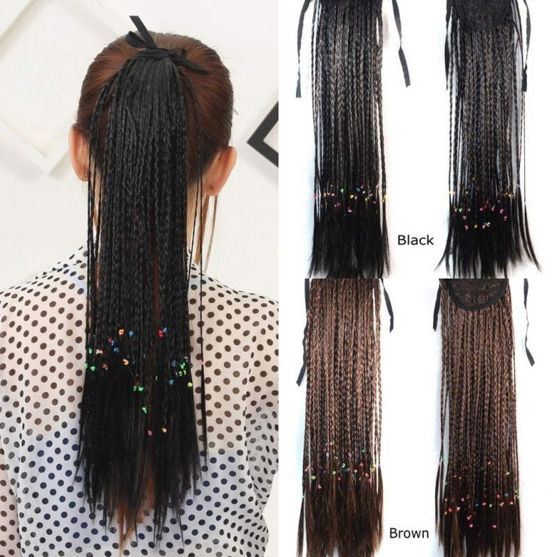 Women Girls Long Bundled Tie Up Braid Ponytail Hair Extensions