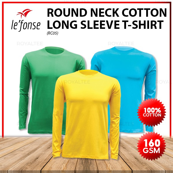 Buy Lefonse Round Neck Cotton Long Sleeve T Shirt Baju Lengan Panjang Yellow Milo Green Turquoisev Rc05 T Shirt Tees Seetracker Malaysia