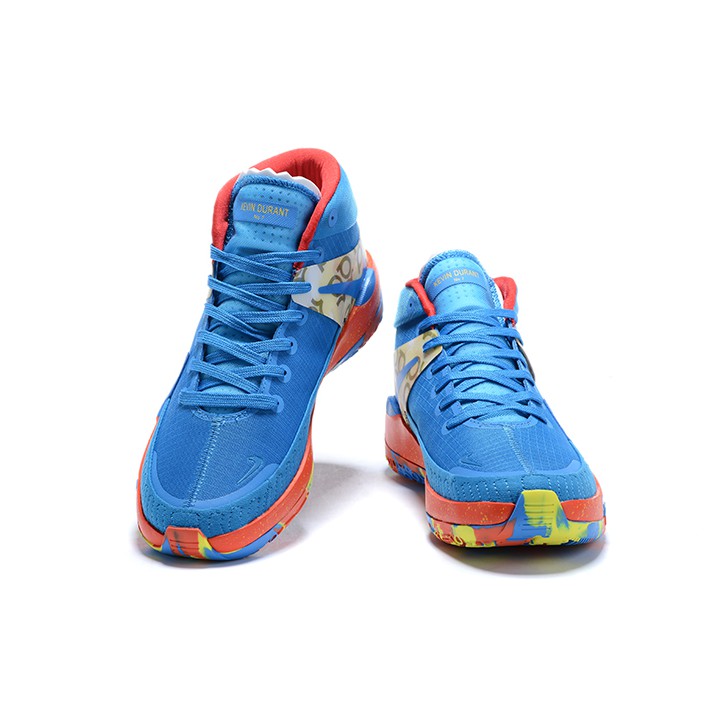 kd blue and yellow basketball shoes