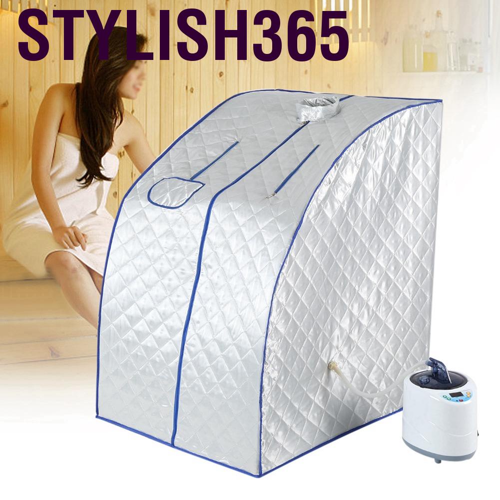 with Foldable Chair& Timer Portable Home 2L Steam Sauna with Remote Control,Indoor Foldable Steam Sauna Tent Spa Pot Loss Weight Detox Relaxation Gray 