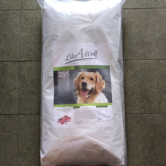 Like A Wolf Premium Dog Food 20kg Imported From New Zeland Makanan