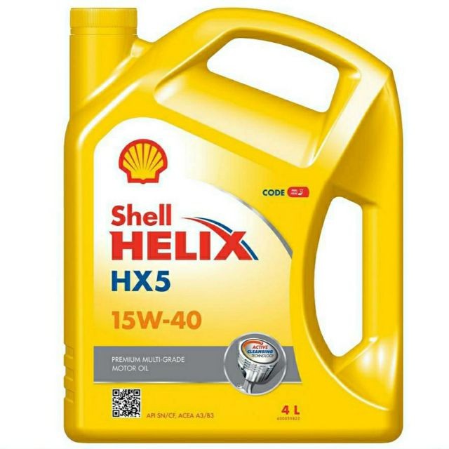 Shell Helix HX5 Mineral SAE 15W-40 API SN/CF Engine Oil (4 