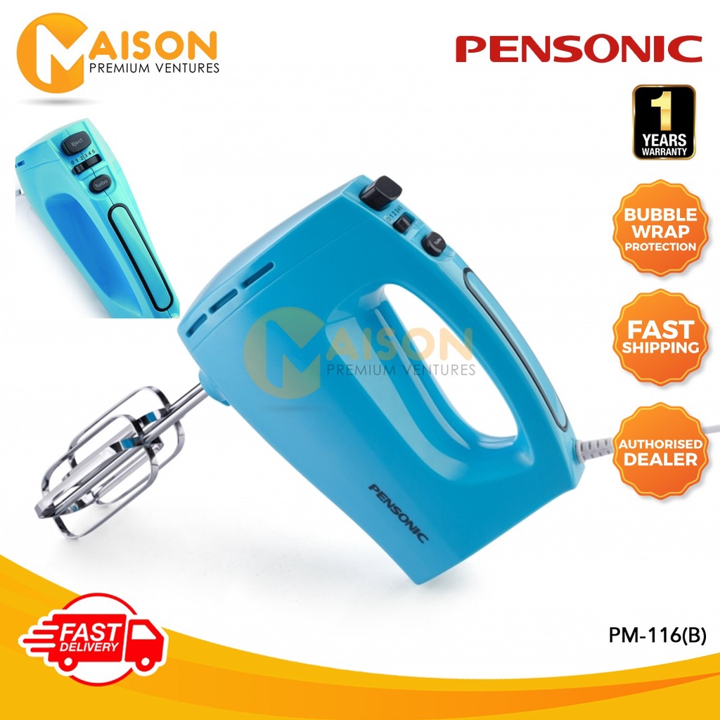 [9.9 Sales] Pensonic Hand Mixer PM-116 (Blue) | Shopee Malaysia