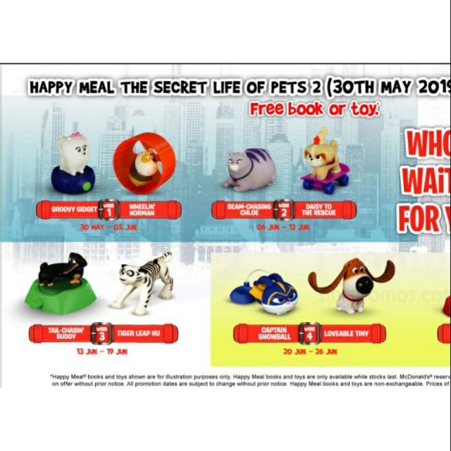 Secret life of pets store 2 mcdonalds toys 2019