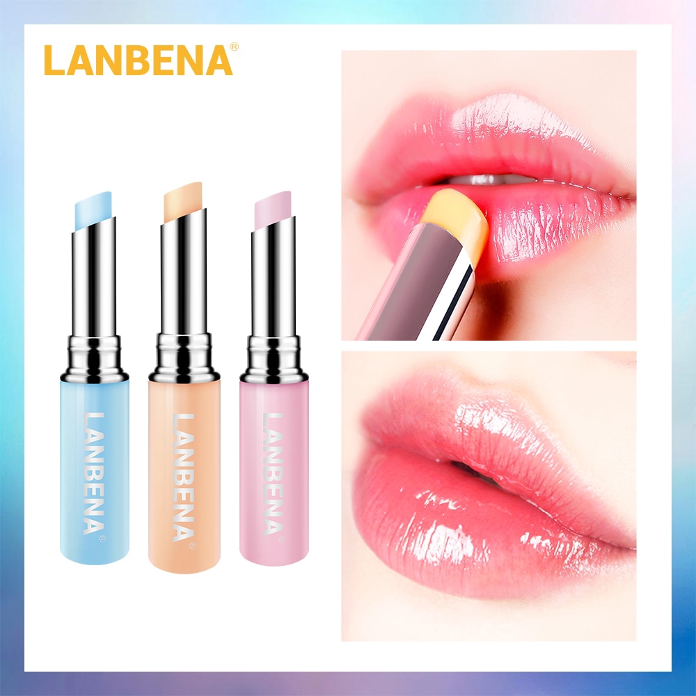 LANBENA Lip Balm Chameleon / Rose / Hyaluronic Acid Moisturizing Lip Plumper Lip Lines Natural