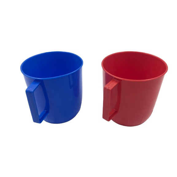 Unica Maxlife 42 43 46 3.5" 4" 4.5" BPA-Free Plastic Red Blue Colour Mug Cup With Handle Cawan Plastik Warna Biru Merah