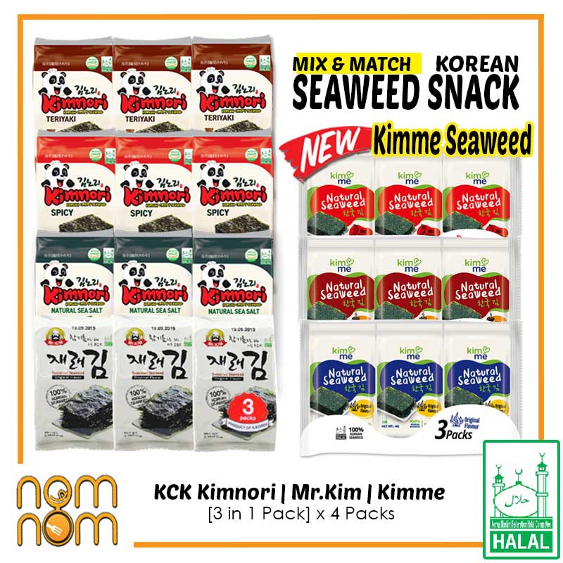[HALAL] KCK, Kimme & Mister Kim Seaweed Snack [3 in 1 Pack] x 4 Packs