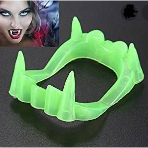 MSIA Ready Stock/ Glow in the Dark Vampire Zombie Fake GID Fangs Teeth Halloween Costume Cosplay Luminous Fluorescent