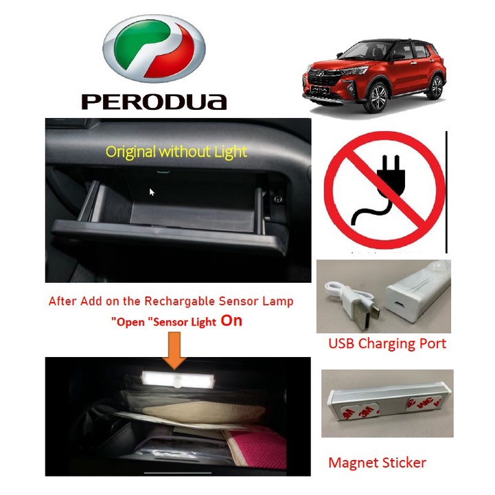 Ativa glove box Motion sensor LED light car inner sensor light Ativa ...