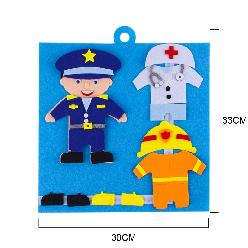 Multi Purpose Montessori Dress Up Toy Doll Pretend Play Change Clothes Puzzles Children Recognition Training Early Ed...