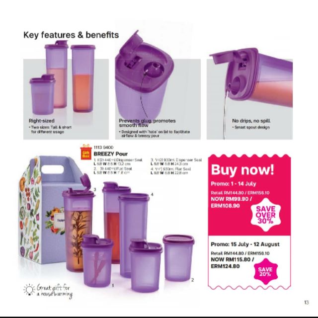 OFFER!! TUPPERWARE PURPLE SMOOTH AND BREEZY POUR