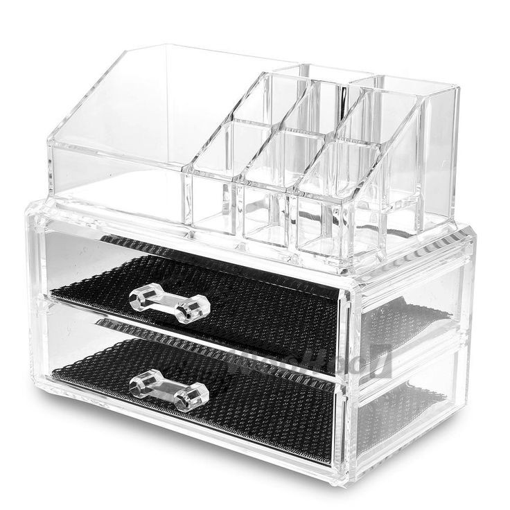 Clear Acrylic Cosmetic Makeup Organizer 2 Layer Storage Organizer
